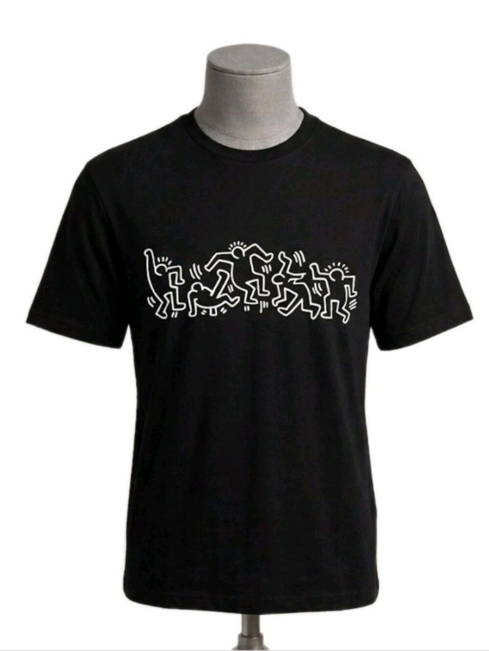 Keith Haring Mens Graphic Tee 100% Cotton Black White